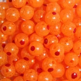 TroutBeads BloodDotEggs - 8 MM - Orange Clear