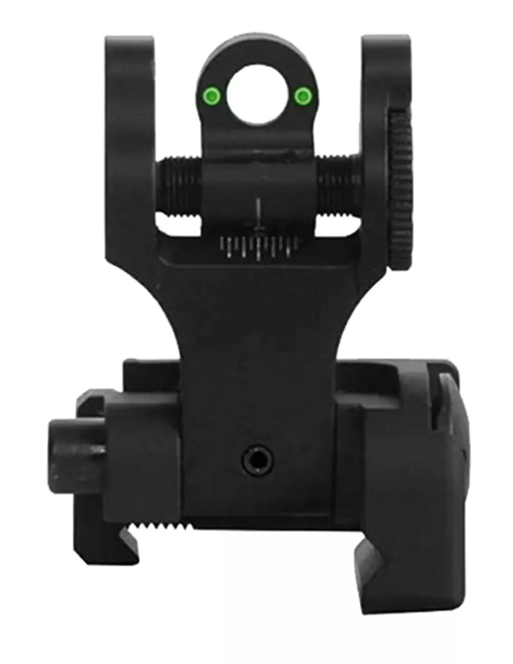 Troy Ind Tritium BattleSights Rear Sight Folding Green Black Hardcoat Anodized for AR-15