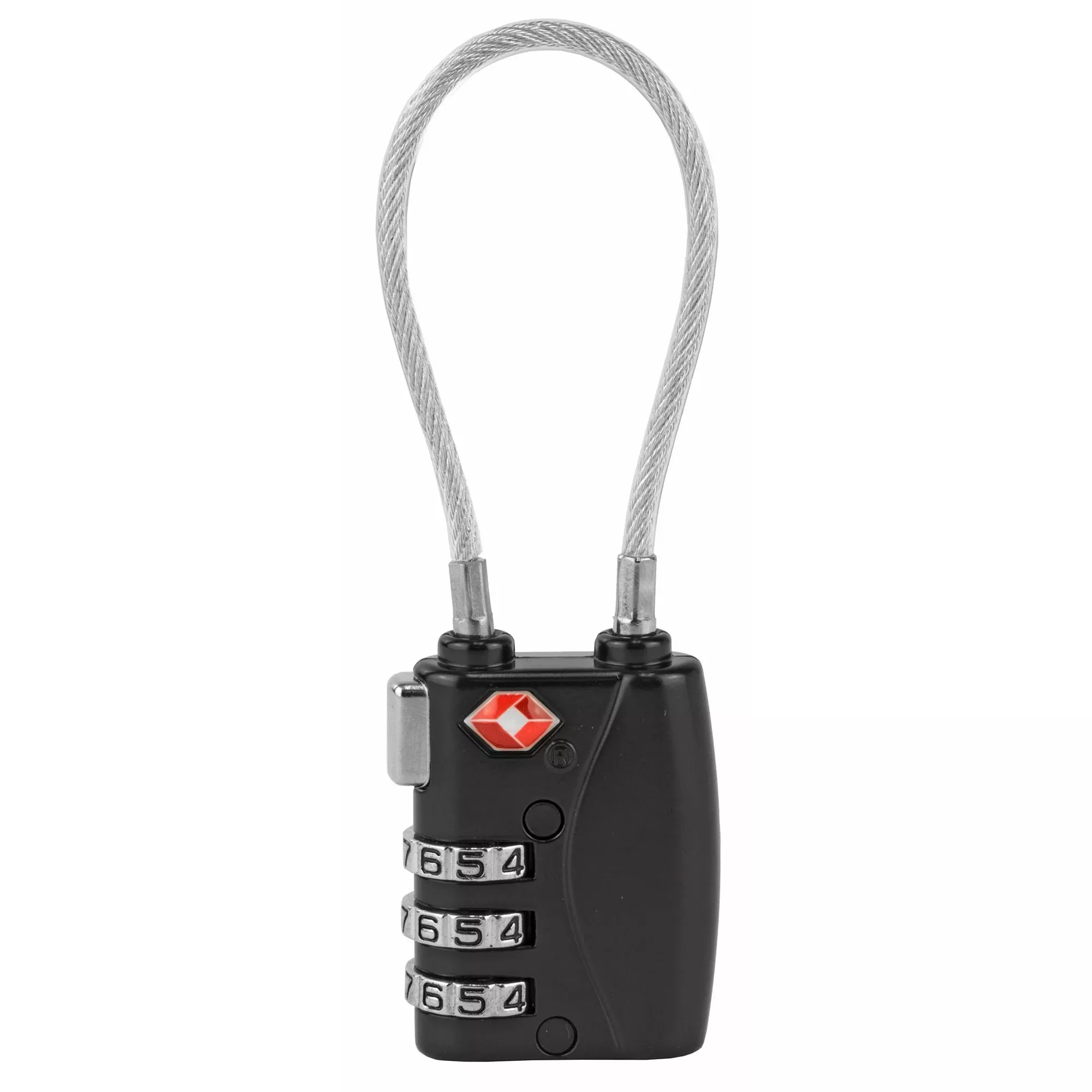 TSA 3-Dial Combo Lock with Steel Cable