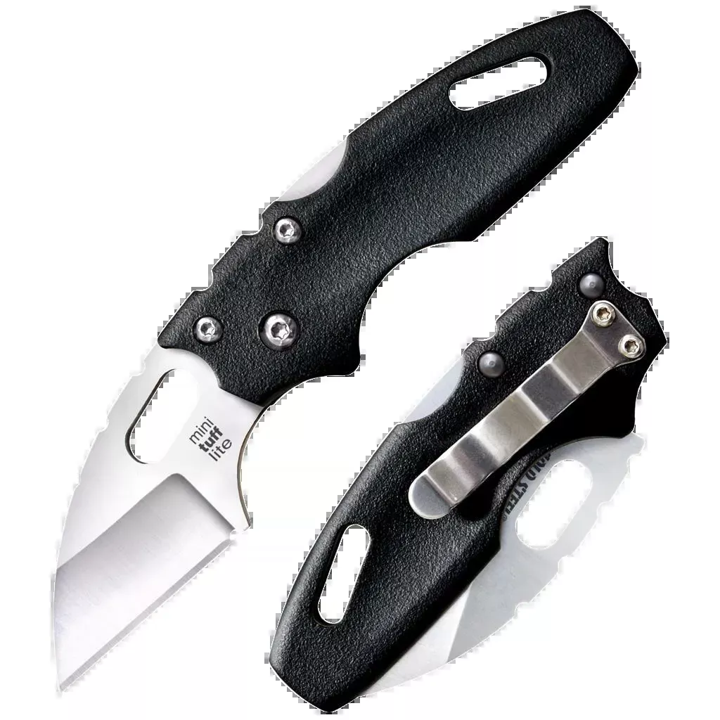 Tuff Lite Mini 2" Folding Sheepsfoot Plain Blade Knife - Black