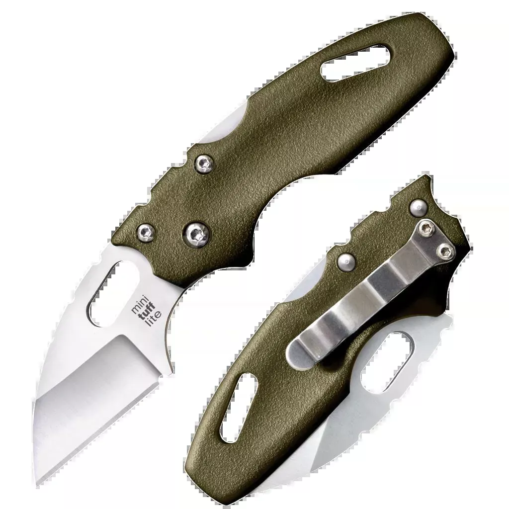 Tuff Lite Mini 2″ Folding Sheepsfoot Plain Blade Knife – OD Green