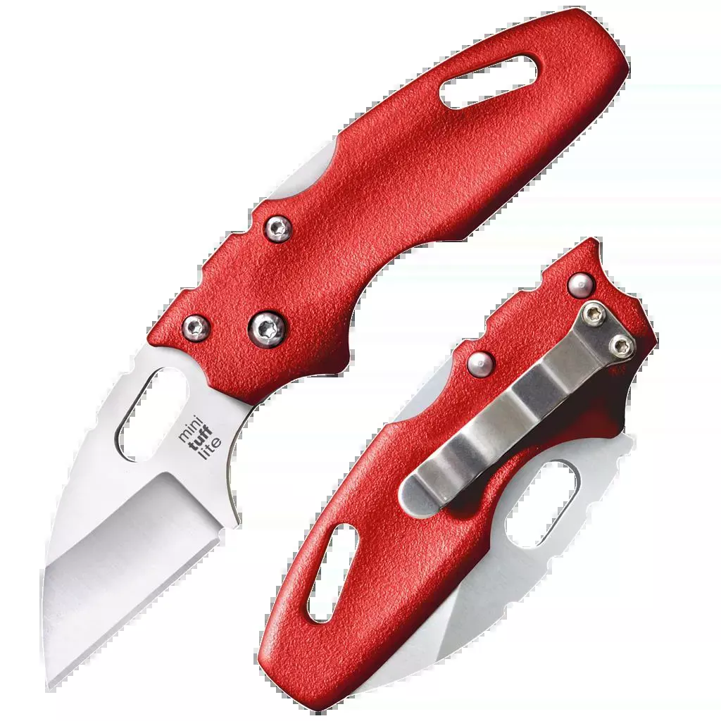 Tuff Lite Mini 2″ Folding Sheepsfoot Plain Blade Knife – Red