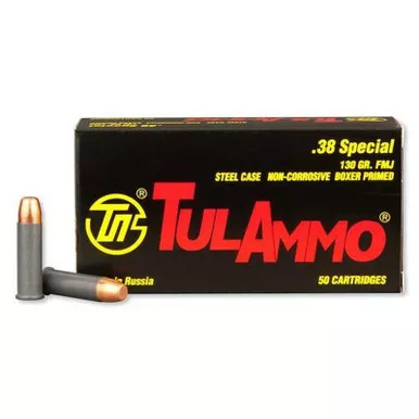 TulAmmo TA038158 .38 Special FMJ 130 GR 50 Rounds