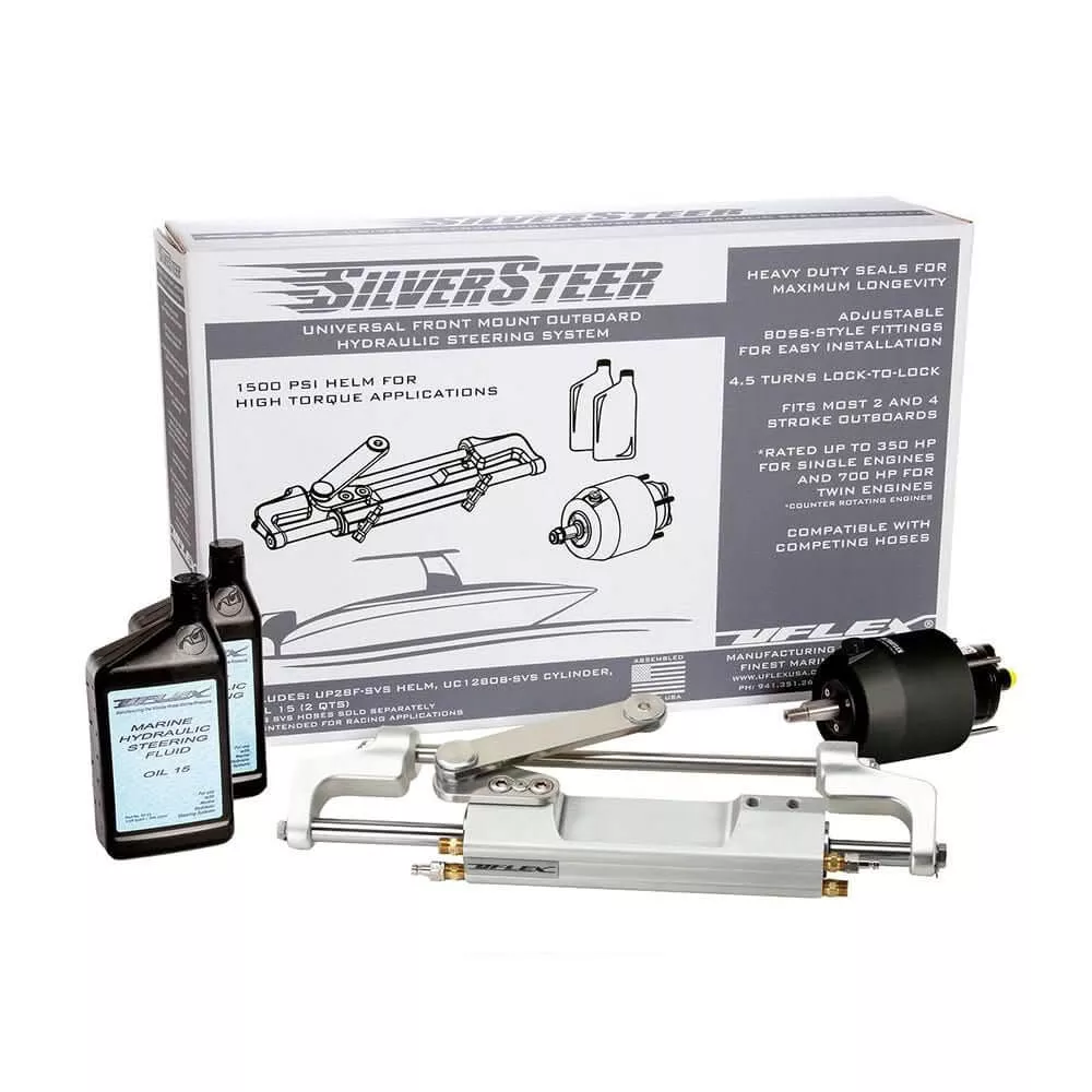 Uflex SilverSteer™ 2.0 High-Performance Front Mount Outboard Hydraulic Steering System – 1500PSI FM V2
