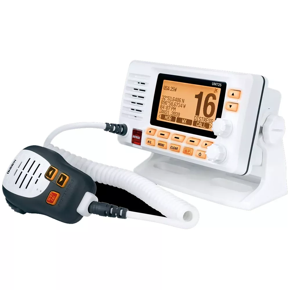 Uniden UM725 Fixed Mount VHF w/GPSBluetooth – White [UM725GBT]