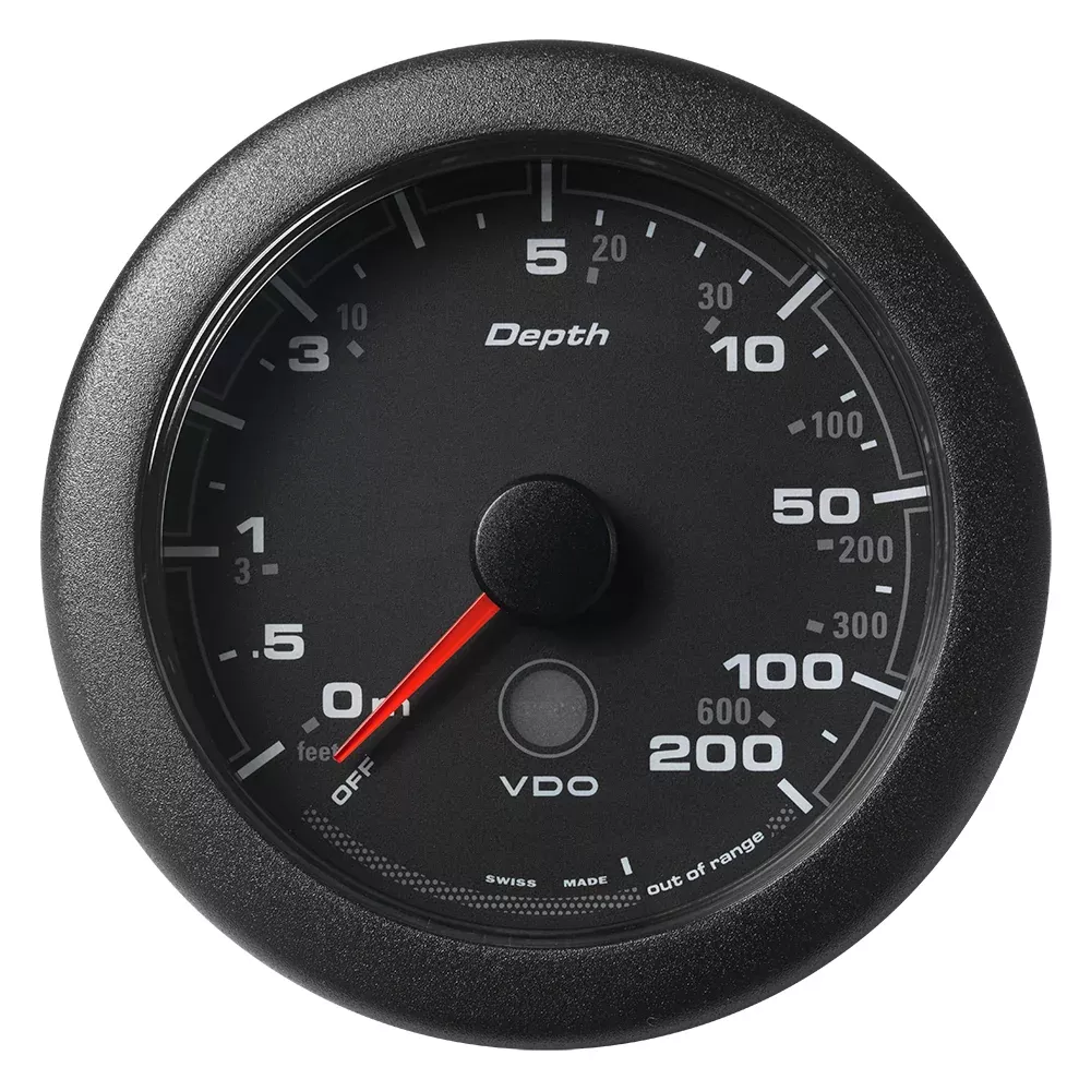 Veratron 3-3/8" (85MM) OceanLink Depth Gauge (200M/600) - Black DialBezel [A2C1957360001]