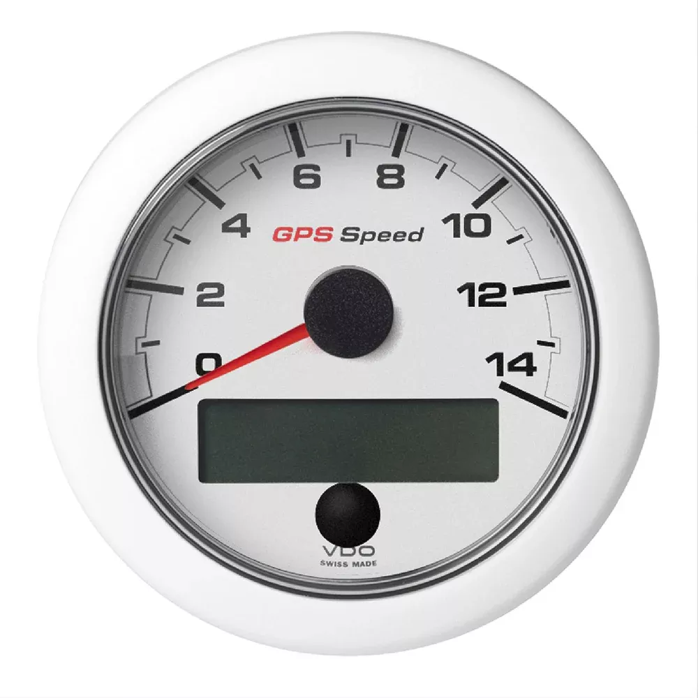 Veratron 3-3/8″ (85mm) OceanLink GPS Speedometer (0-14 KN/MPH/KMH) White DialBezel [A2C1352010001]