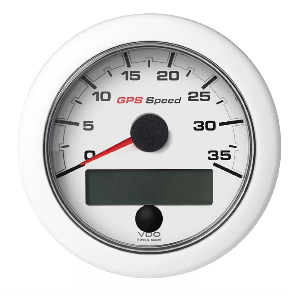 Veratron 3-3/8″ (85mm) OceanLink GPS Speedometer (0-35 KN/MPH/KMH) – White DialBezel [A2C1352080001]