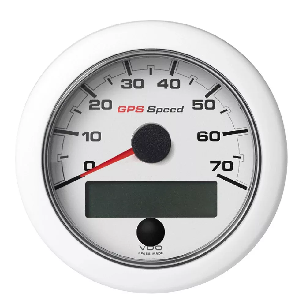 Veratron 3-3/8″ (85mm) OceanLink GPS Speedometer (0-70 KN/MPH/KMH) – White DialBezel [A2C1352090001]