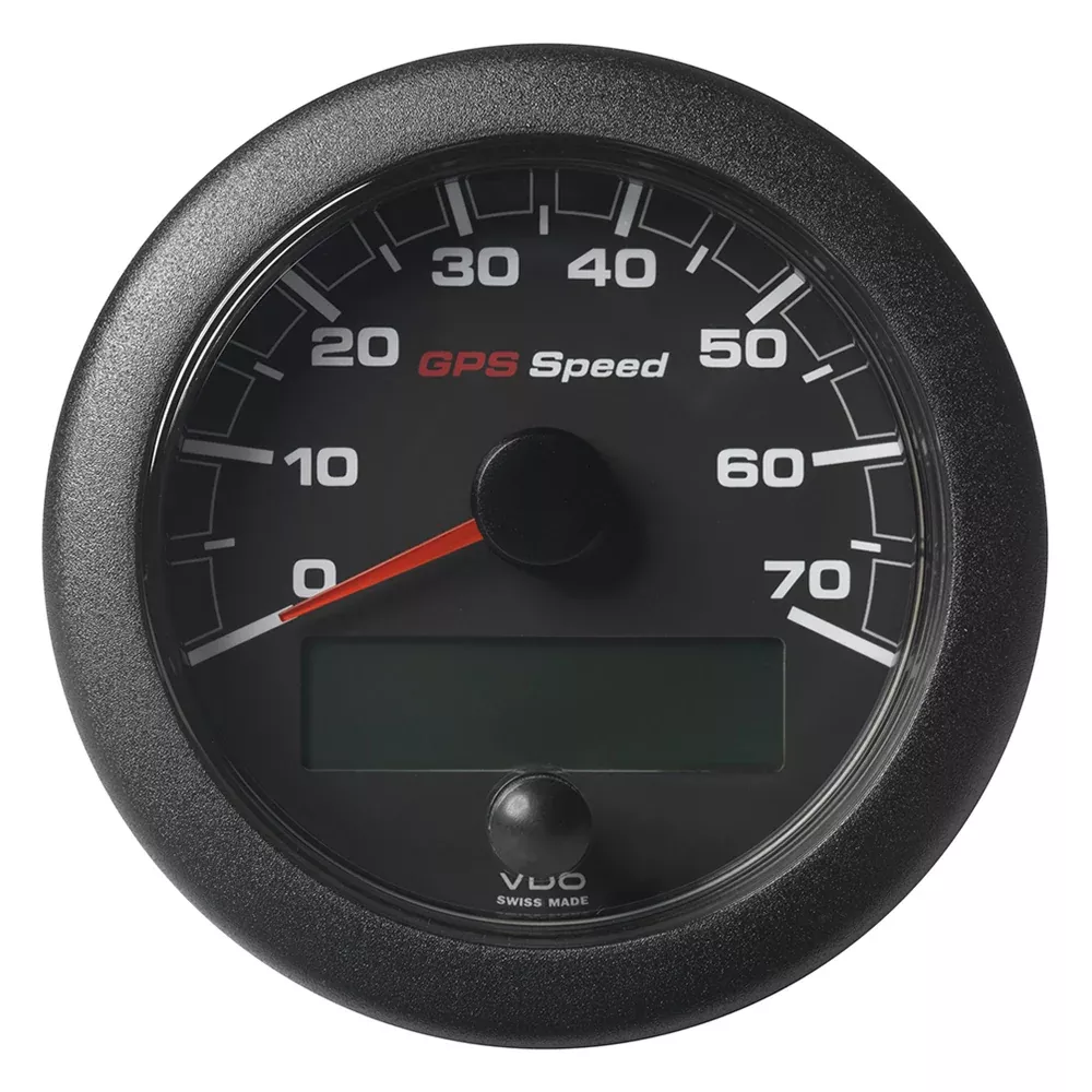 Veratron 3-3/8″ (85mm) OceanLink GPS Speedometer – Black DialBezel (0-70 K/MPH/KMH) [A2C1351990001]