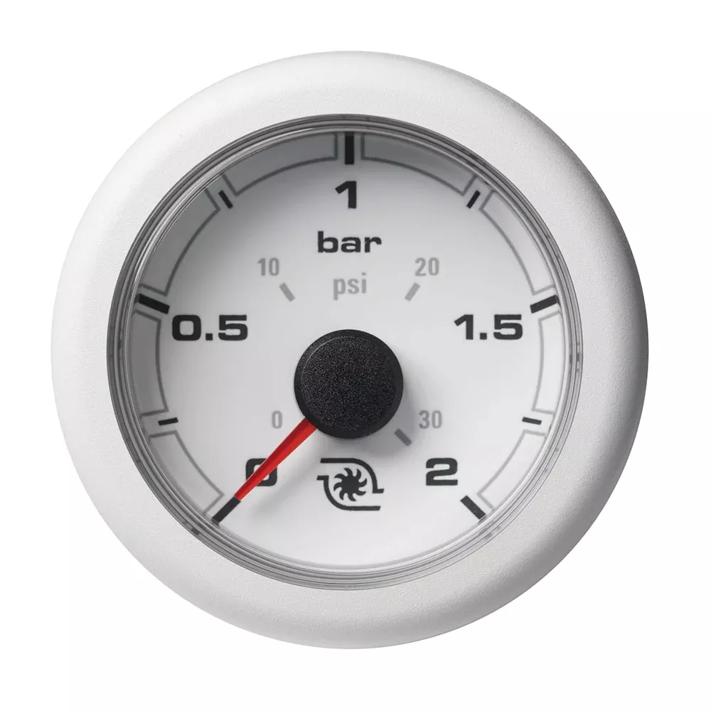 Veratron 52MM (2-1/16″) OceanLink Boost Pressure Gauge – 2 Bar/30PSI – White DialBezel [A2C1066150001]