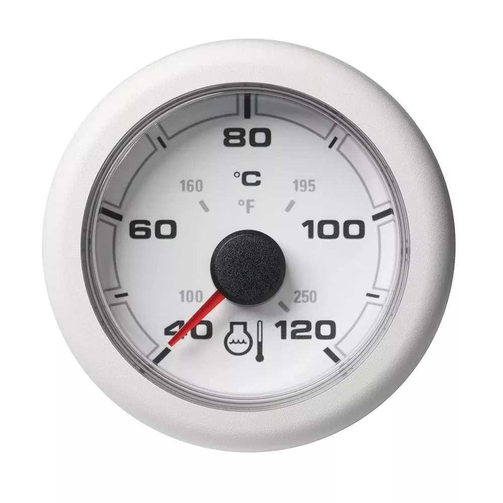 Veratron 52MM (2-1/16″) OceanLink Coolant Temperature Gauge – 120C/250F – White DialBezel [A2C1065970001]