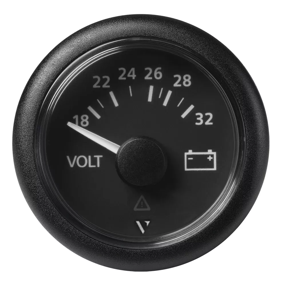 Veratron 52mm (2-1/16″) Viewline Voltmeter 18-32V – Black DialBezel [A2C59512458]
