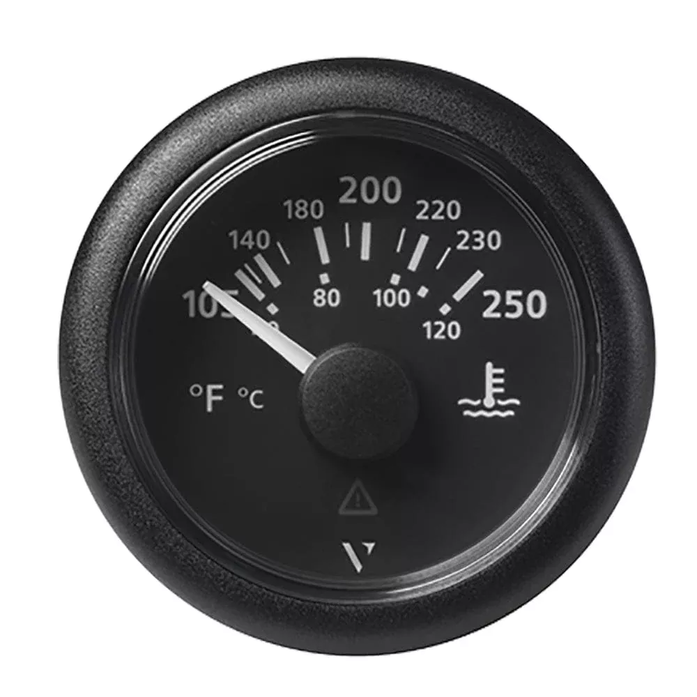 Veratron 52MM (2-1/16″) ViewLine Water Temperature Gauge – 100-250°F – Black Dial & Bezel