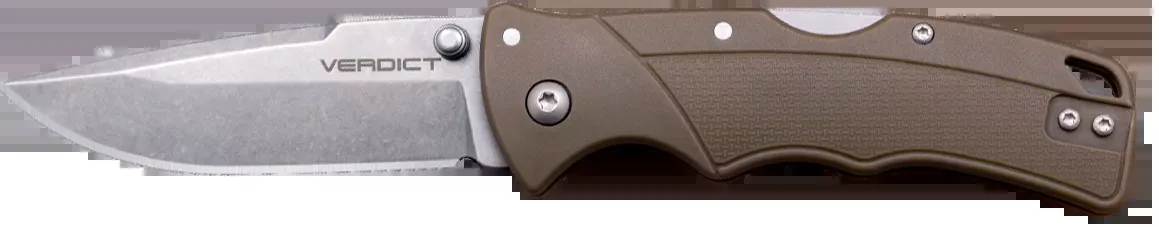 Verdict EDC 3″ Tanto Plain Folding Knife – FDE