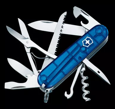 Victorinox Huntsman 91mm Blue Transparent Folding Knife