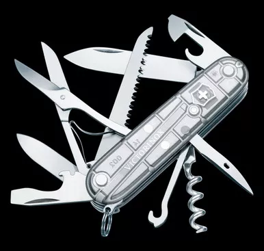 Victorinox Huntsman 91mm Silver Transparent Folding Knife