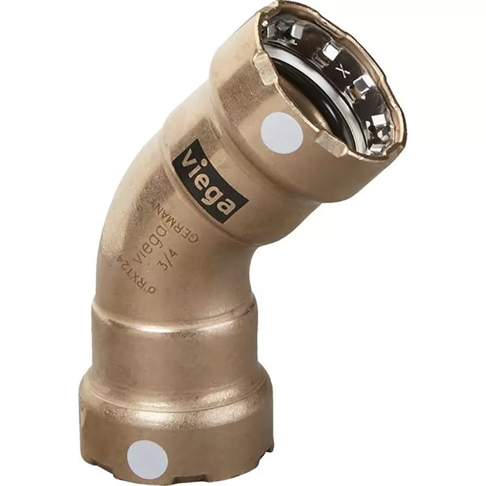 Viega MegaPress 3/4" 458 Copper Nickel Elbow - Double Press Connection - Smart Connect Technology - 88095