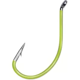 VMC 7105 Wide Gap Walleye Hooks - Fluorescent Chartreuse - Size 2 - 6 pack