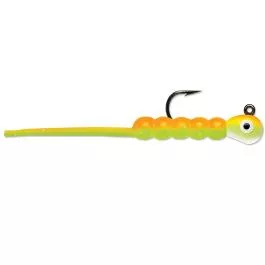 VMC Tungsten Wax Tail Jig - 1/32 oz. - Orange Chartreuse Glow