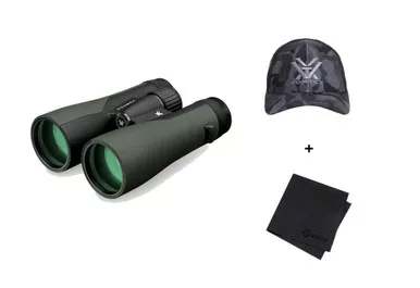 VORTEX Crossfire HD 10×50 Binocular with Logo Black Camo Hat and Microfiber Cleaning Cloth