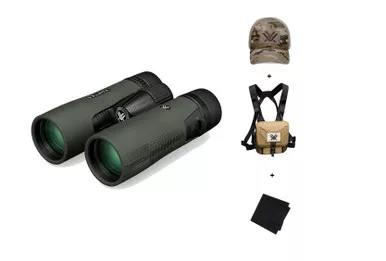 VORTEX Diamondback HD Binocular w/ GlassPak Harness Case, Multicam Camo Cap and Microfiber Cleaning Cloth