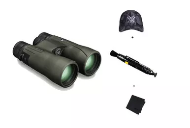 VORTEX Viper HD 12x50mm Binocular w/ Lens Cleaning Pen, Logo Black Camo Hat & Microfiber Cleaning Cloth