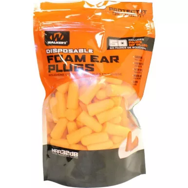 Walker's GWP-FP50-BAG Foam Ear Plugs, 50 Pair Bag