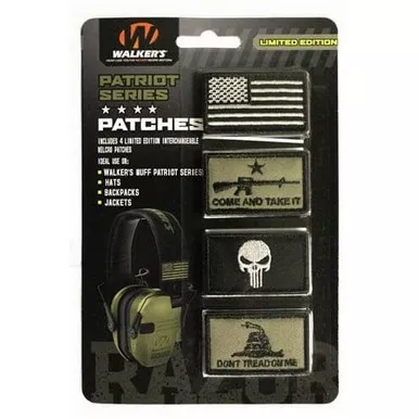 Walker's GWP-PATKIT2 Patriot Patch Kit, 4 Assorted Patches (American Flag Version)