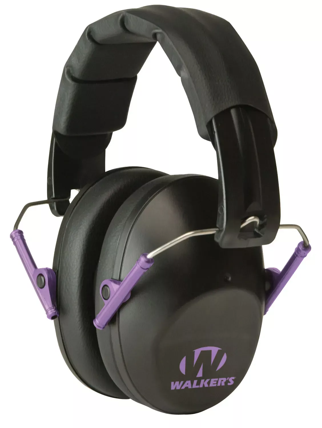 Walker’s Pro Low Profile Muff Polymer 22 dB Folding Over the Head Black Ear Cups,Adult