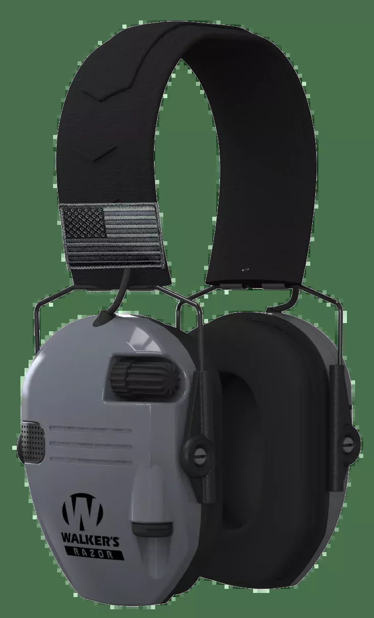 Walkers Game Ear Razor Series Patriot Electronic Earmuff – Gray