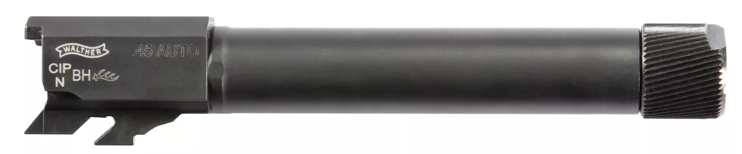 Walther Arms Threaded Barrel45 ACP 4.60″ Black Finish Steel Material with Polygonal Rifling for Walther PPQ