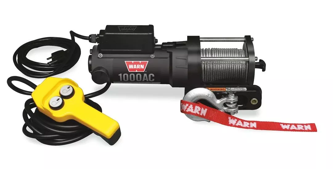 Warn 1000 Lbs AC 120V Electric Winch, 43′ Wire Rope• 80010