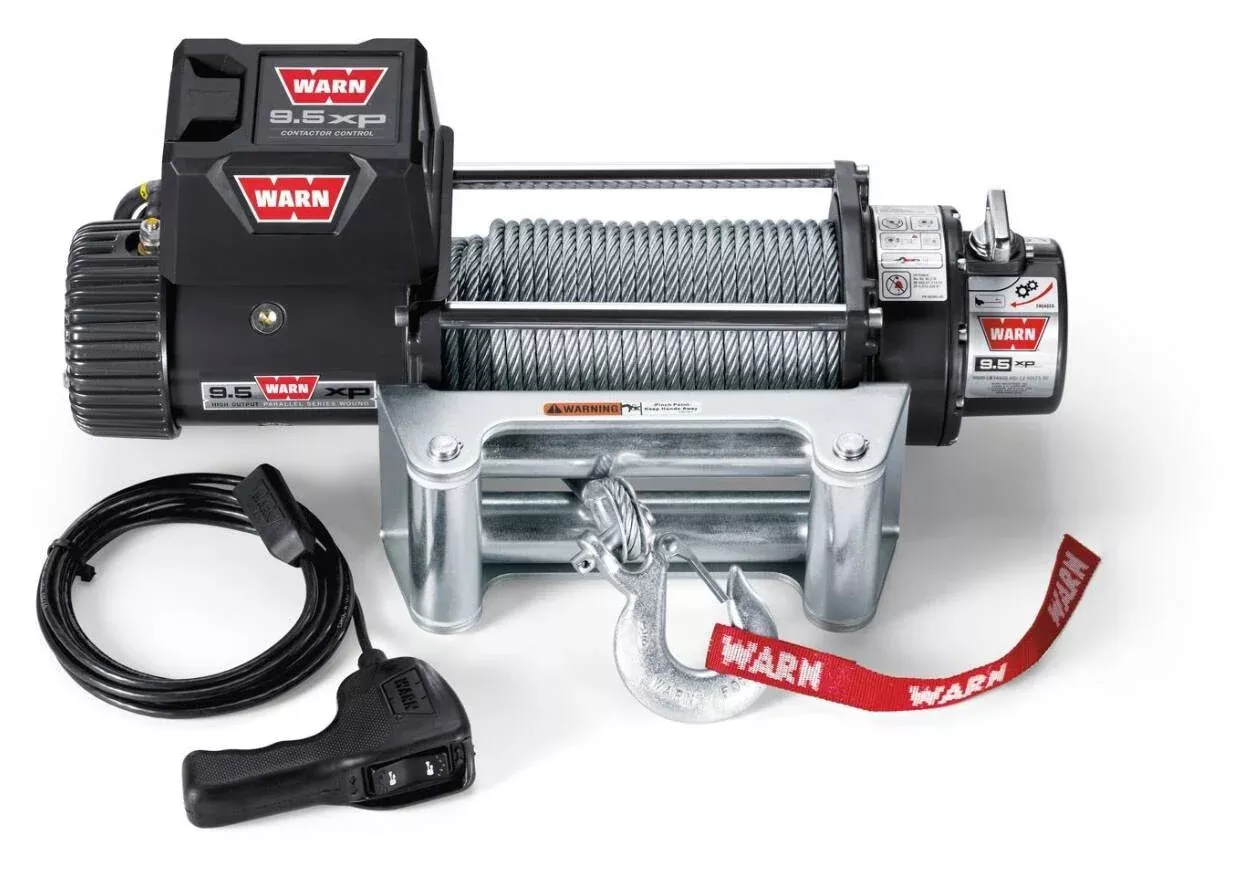 Warn 9.5XP Winch, 9,500 Lb, 100′ Wire Rope, Wired Remote• 68500