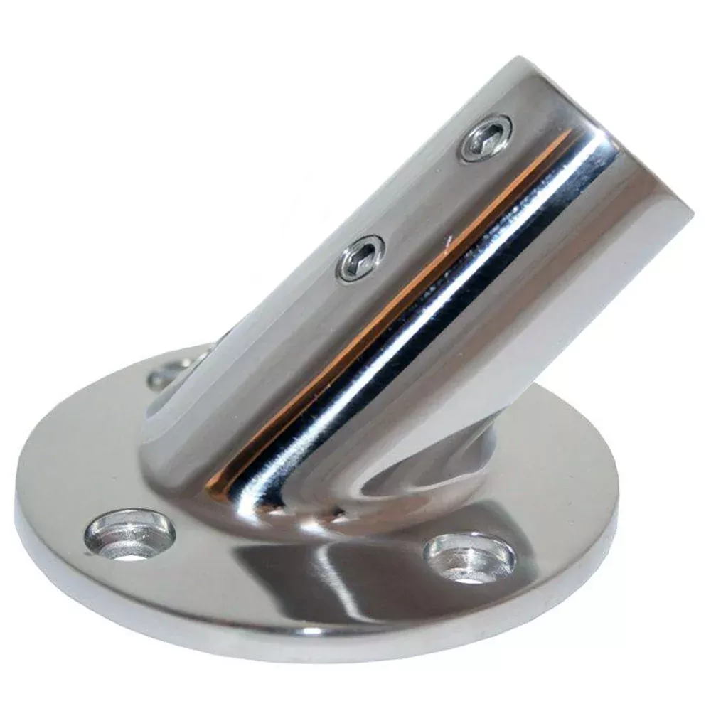 Whitecap 1″ O.D. 45 Degree Round Base SS Rail Fitting [6114C]