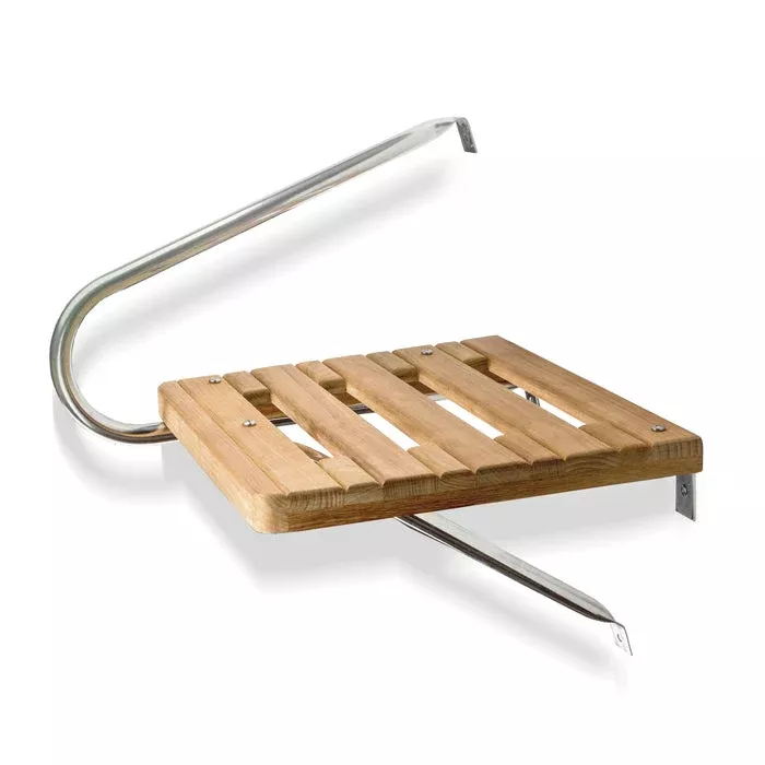 Whitecap 15″ L x 18″ W Teak Outboard Swim Platform with Handrails• 60900