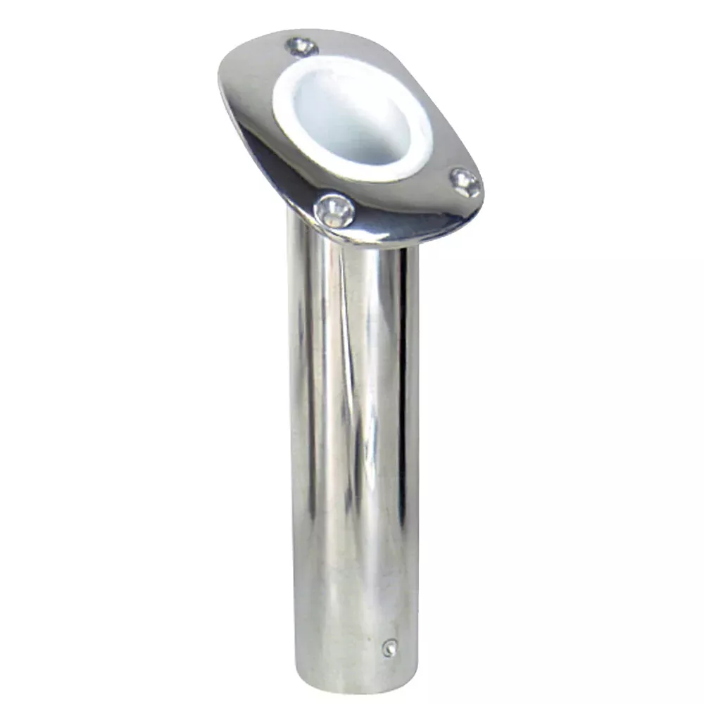 Whitecap Bluewater 30 Deg. Stamped S.S. Flush Mount Rod Holder [S-0096]