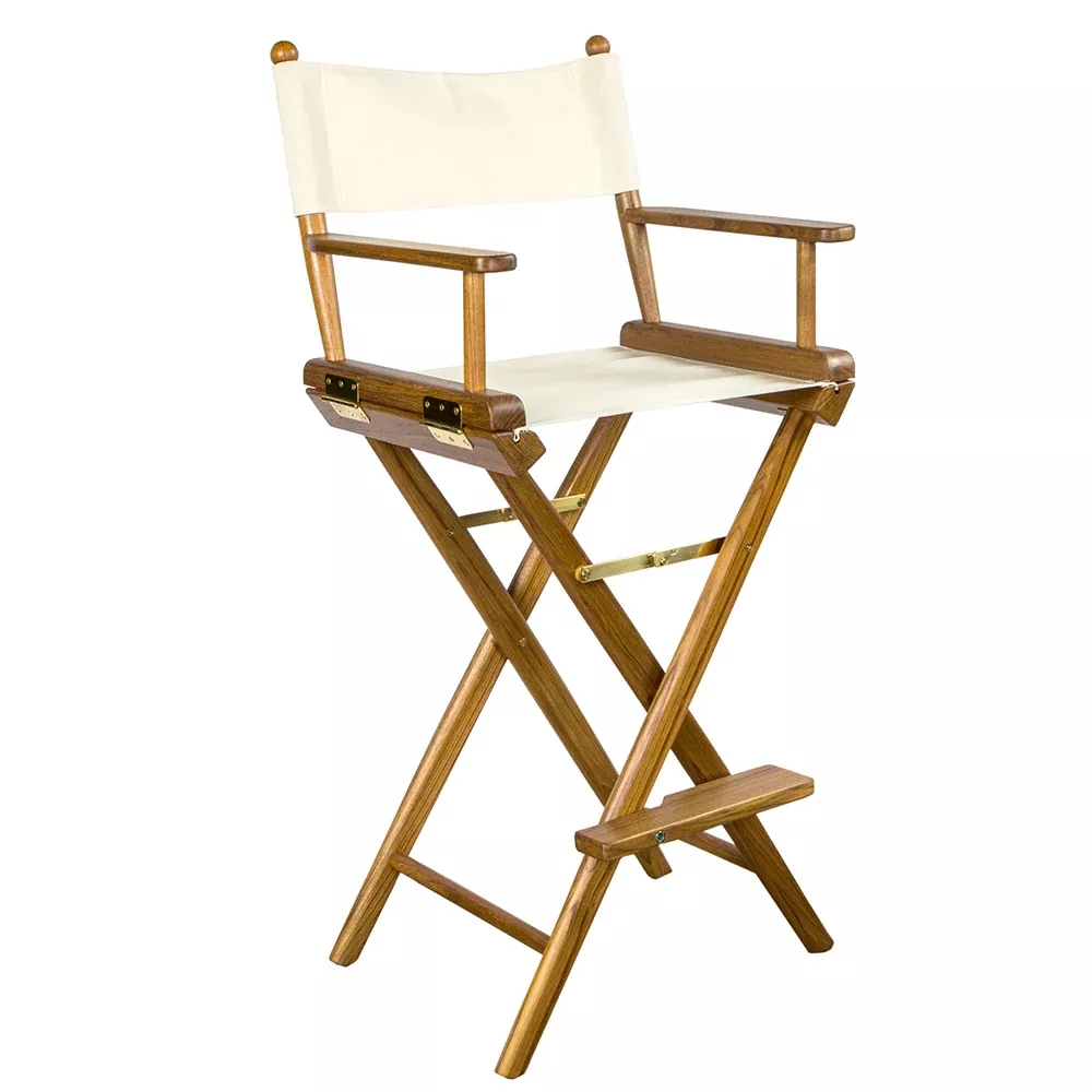 Whitecap Captains Chair w/Natural Seat Covers – Teak [60048]