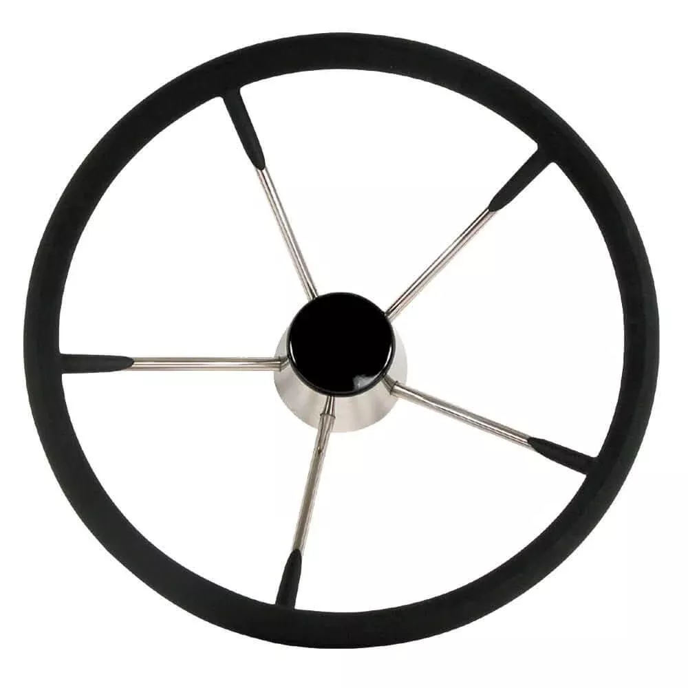 Whitecap Destroyer Steering Wheel – Black Foam, 15″ Diameter [S-9004B]