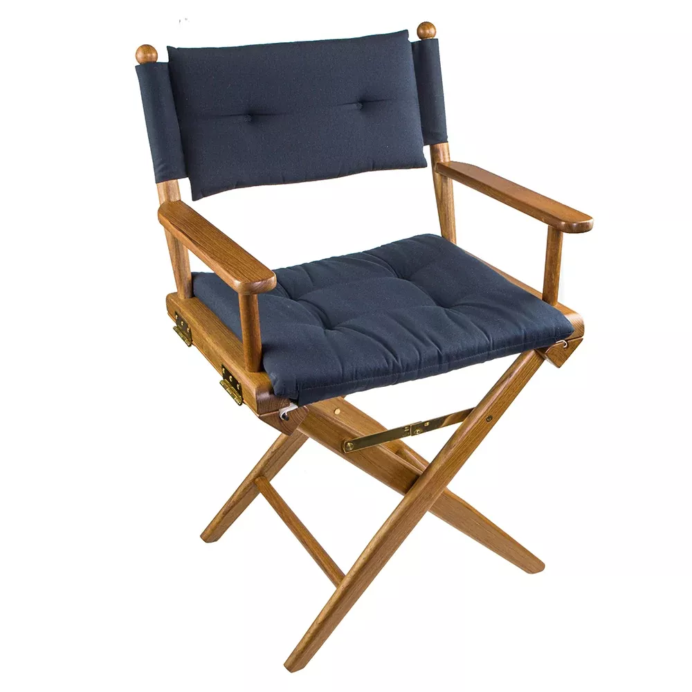 Whitecap Directors Chair w/Navy Cushion – Teak [61042]