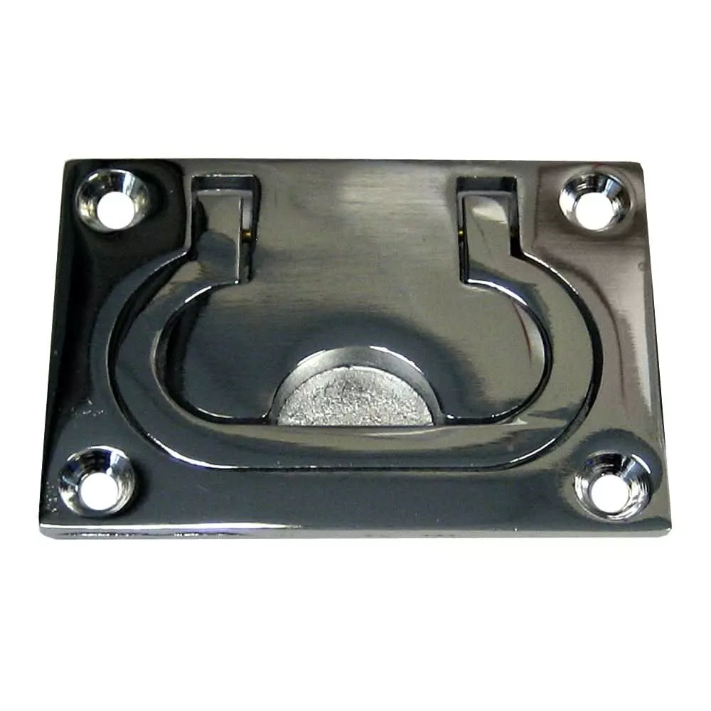 Whitecap Flush Pull Ring – CP/Brass – 3″ x 2″ [S-3364C]