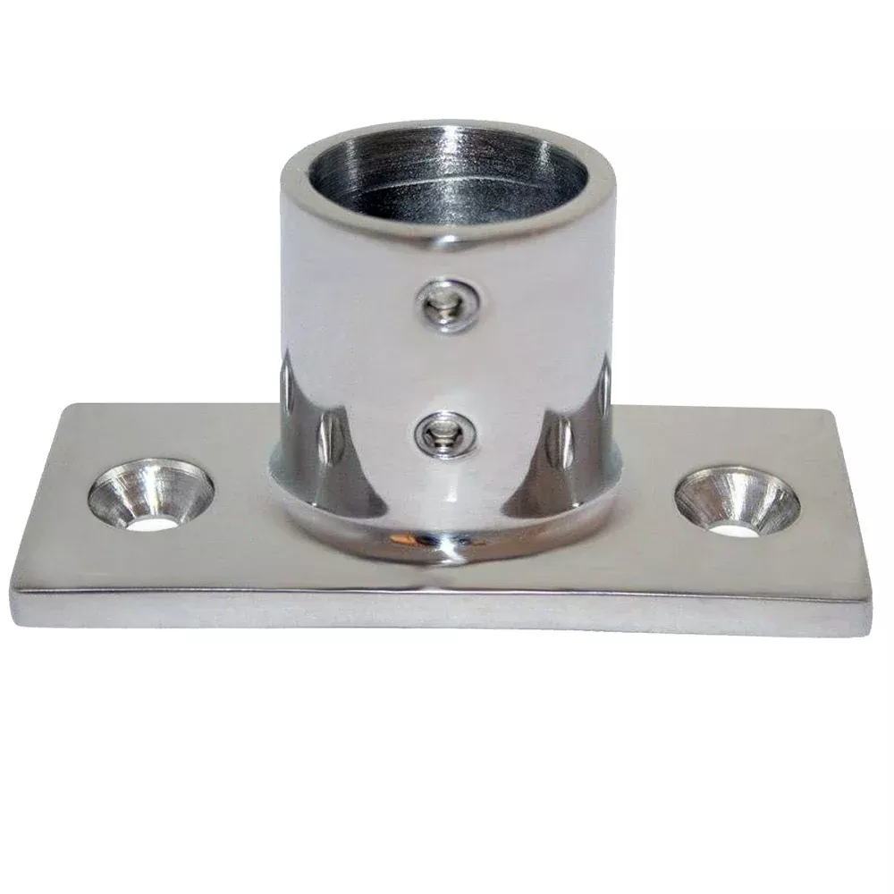 Whitecap ” O.D. 90 Degree 2-Hole Rectangle Base SS Rail Fitting [6194]