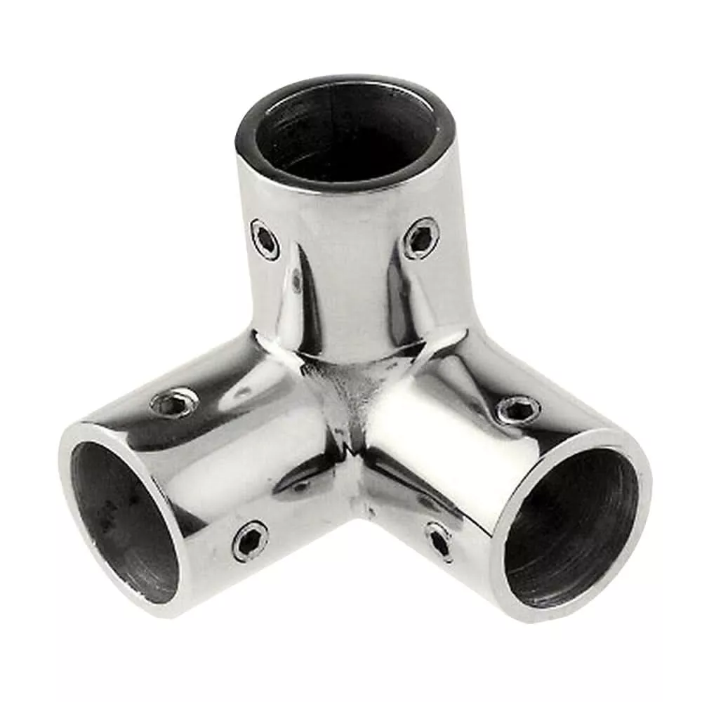 Whitecap ” O.D. SS 3-Way Corner Fitting [6046C]