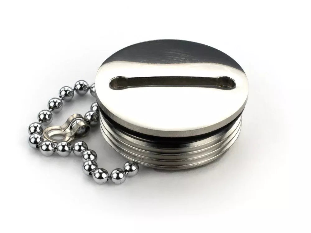 Whitecap Replacement Cap & Chain for 1-1/2″Deck Fill• 6061C