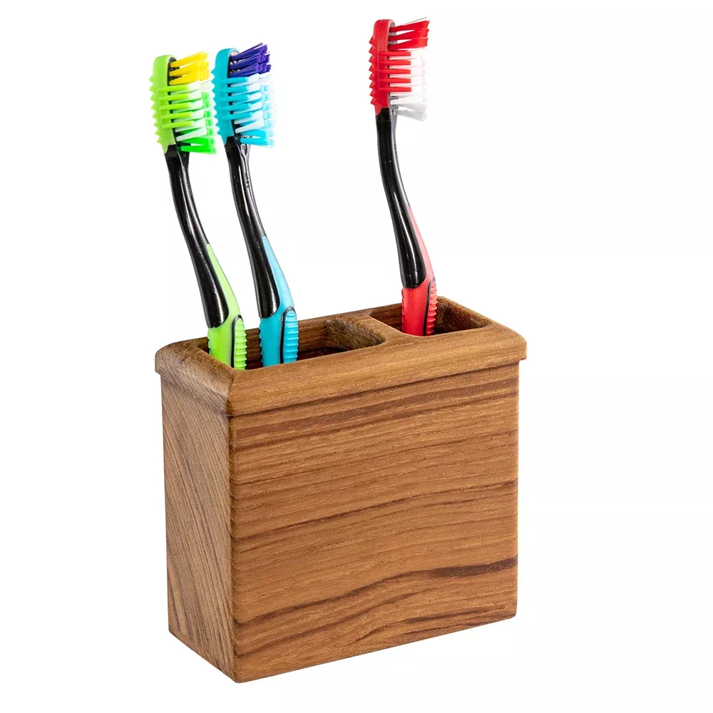 Whitecap Square Toothbrush Holder (Oiled) – Teak [63111]