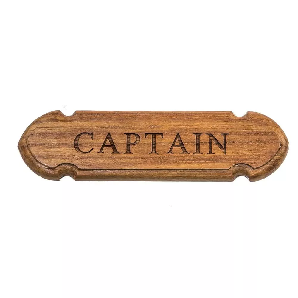 Whitecap Teak “CAPTAIN” Name Plate [62670]
