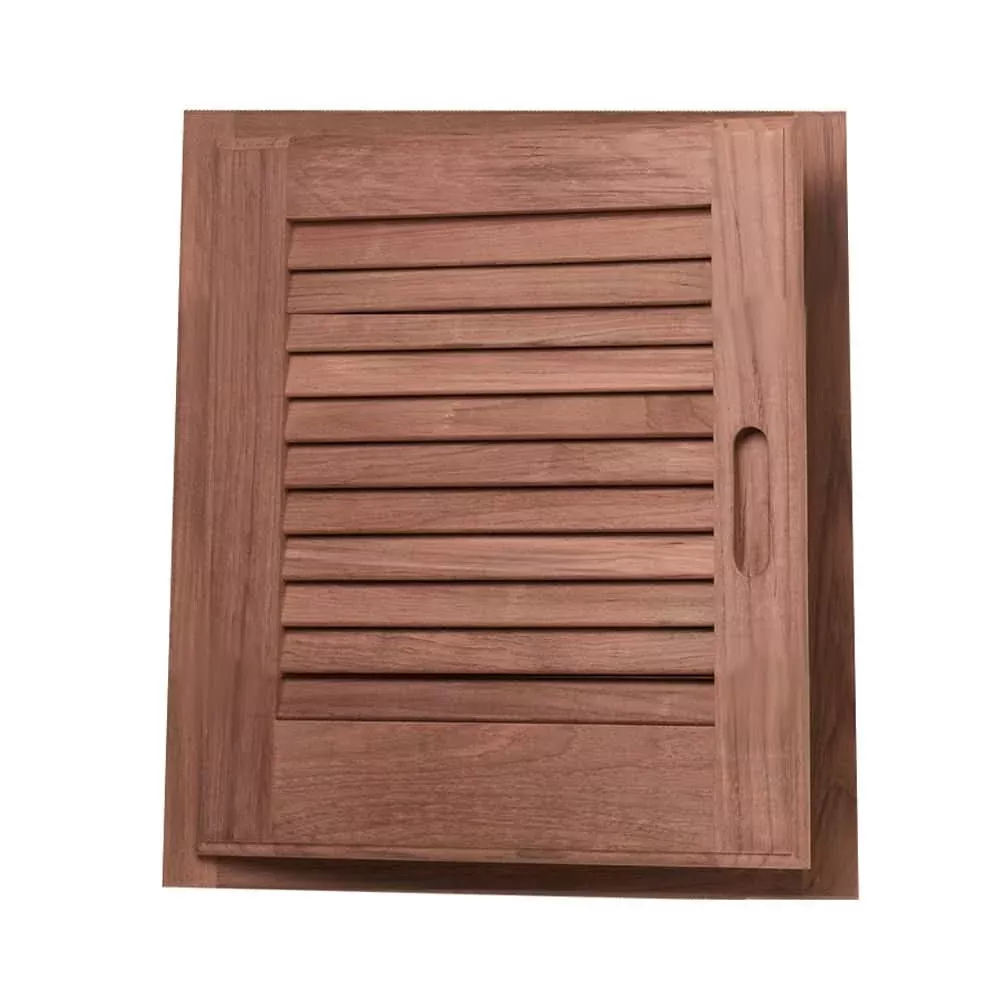 Whitecap Teak Louvered Door & Frame – Left Hand – 15″ x 15″ [60723]