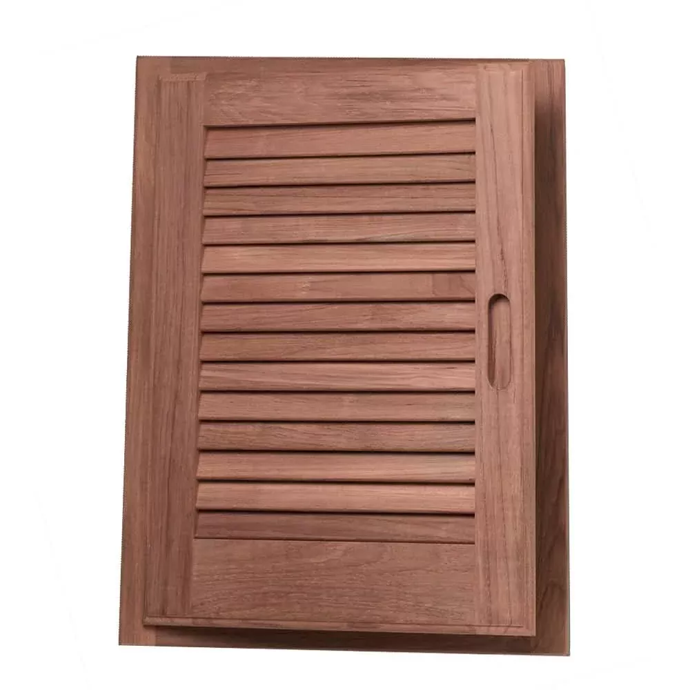 Whitecap Teak Louvered Door & Frame – Left Hand – 15″ x 20″ [60725]