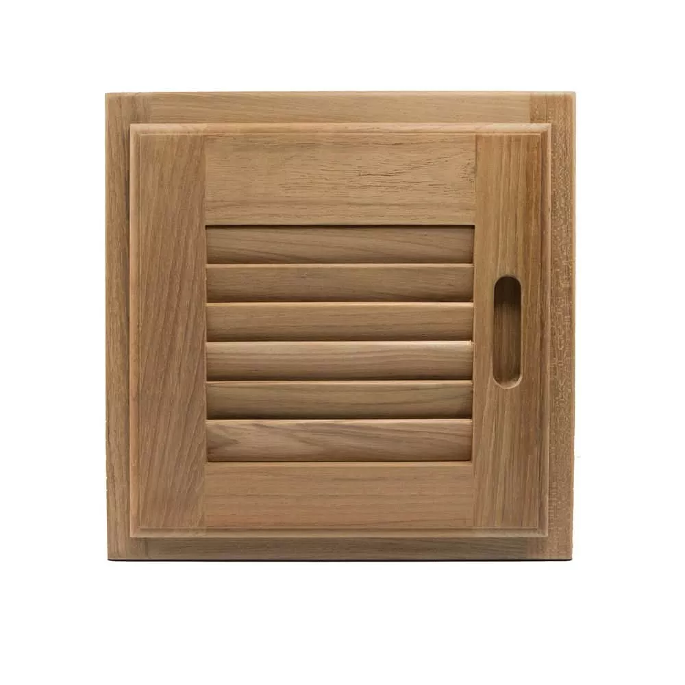Whitecap Teak Louvered Door & Frame – Right Hand – 12″ x 12″ [60720]