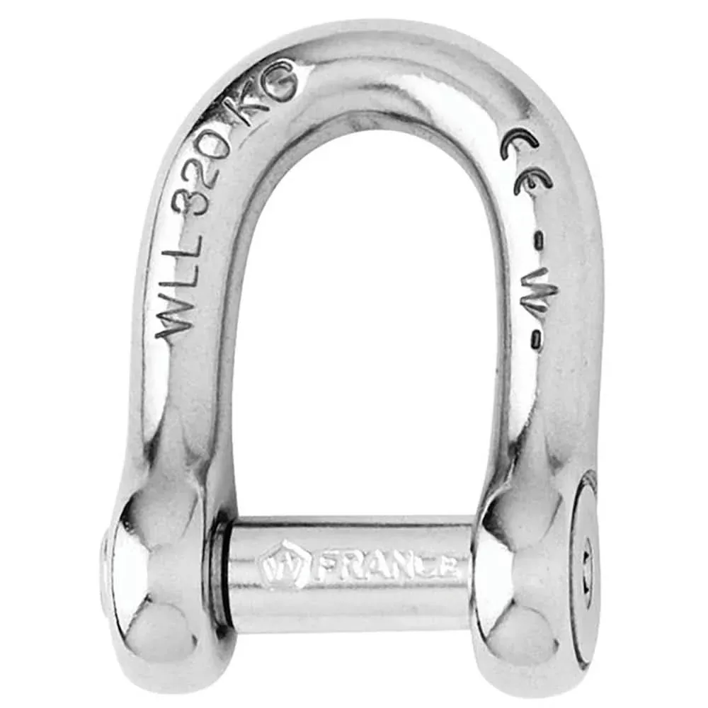 Wichard Self-Locking Allen Head Pin D Shackle - 6mm Diameter - 1/4" - 1303